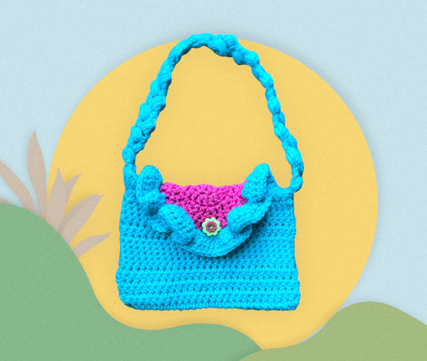 Aqua Ruffle Purse